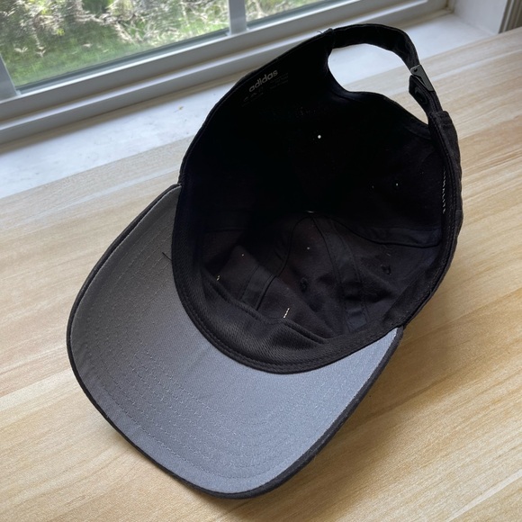 Adidas Strapback Hat - One Size Faded Black Three Stripe Life Logo Adjustable - Picture 3 of 5